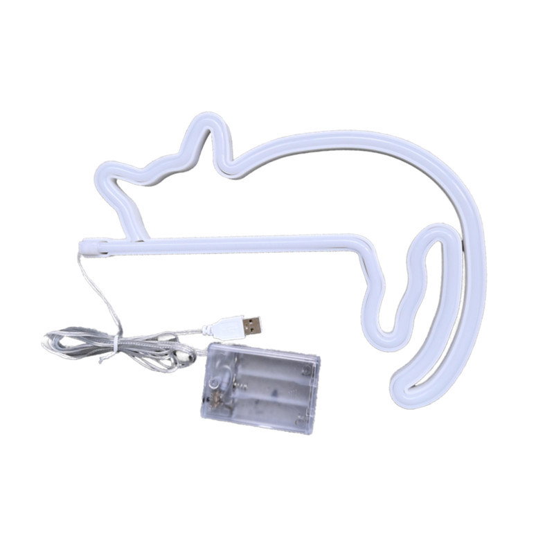 벽 장식에 대 한 고양이 네온 사인 Led 조명 로그인 장식 애완 동물 저장소 동물 클럽 USB 룸 벽 홈 파티 생일 선물
