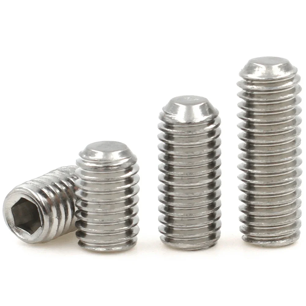 10 pçs m1.6 m2 m3 m4 m5 m6 m8 m10 304 aço inoxidável hex soquete conjunto parafuso copo ponto din916 sem cabeça hexágono soquete grub parafusos
