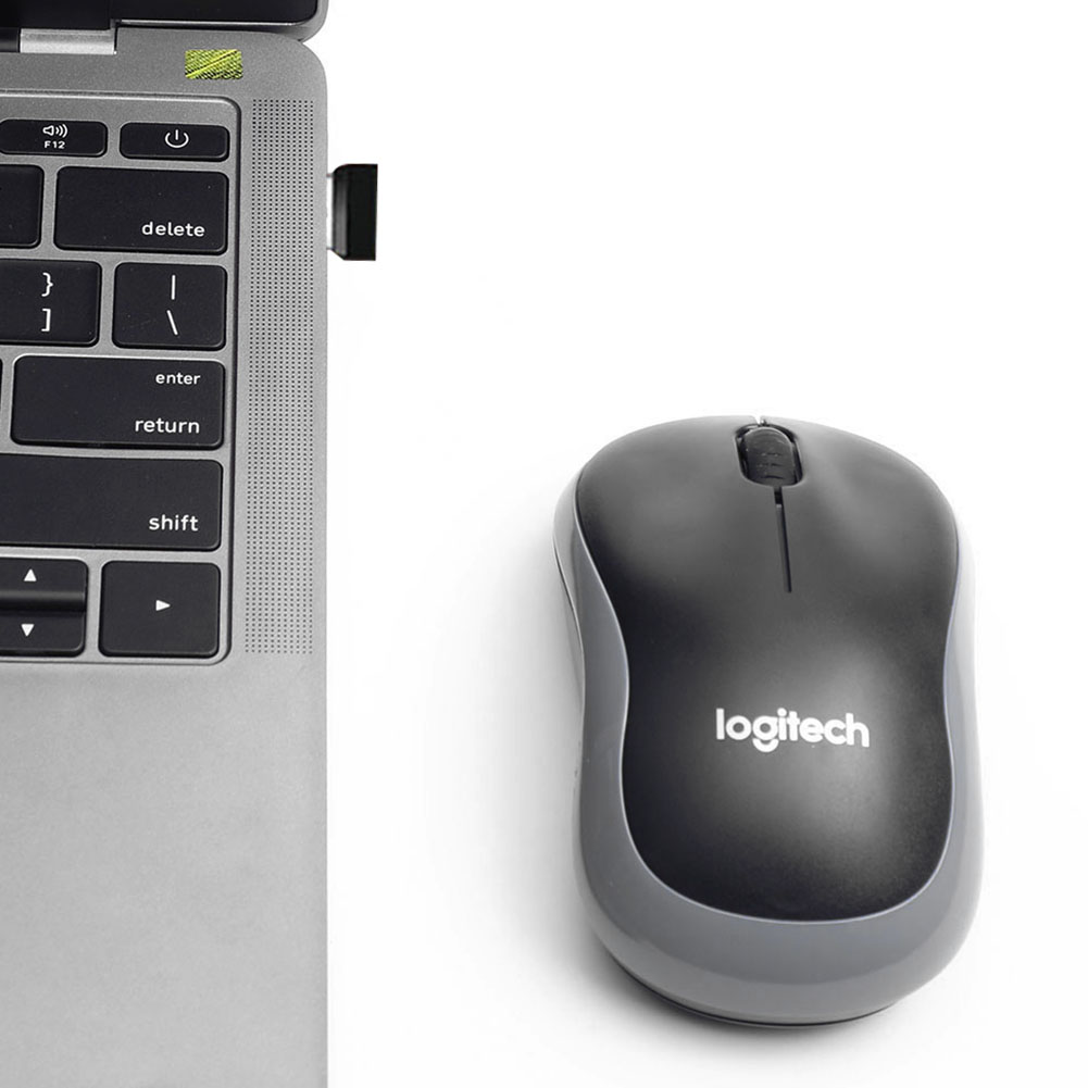 Logitech-m185 mouse sem fio, receptor usb, 1000dpi, mudo, óptico de navegação, para mac os, cromo, janela 10/8/7