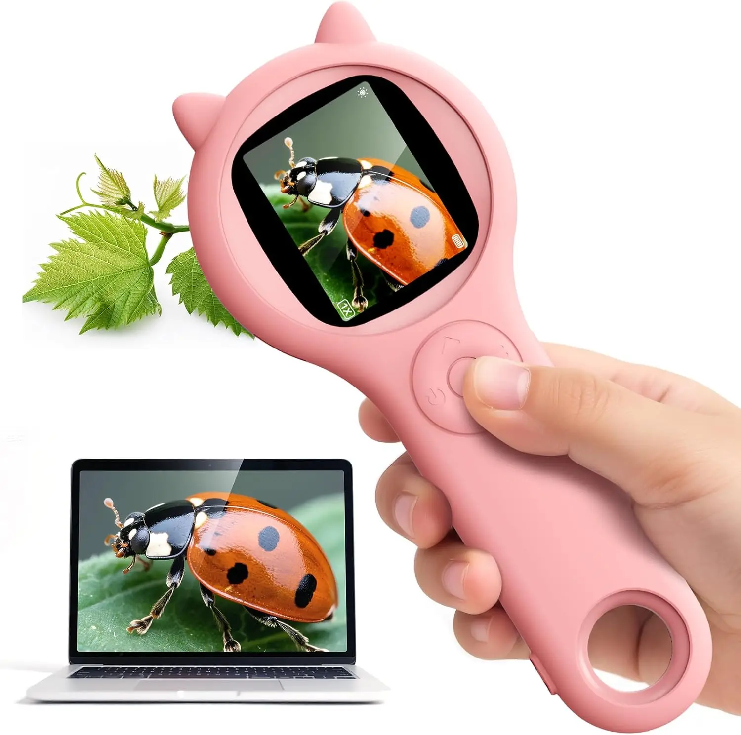 Optisches Mini-Mikroskop für Kinder mit Foto- und Videofunktion, 500 x Beobachten Sie das mikroskopische Weltwissenschafts-Lernspielzeug für Kinder