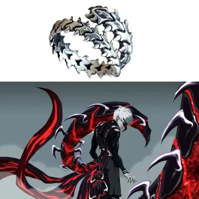 Anime Tokyo Ghoul Anello Kaneki Ken Cosplay Apertura regolabile Gioielli punk unisex Accessori regalo