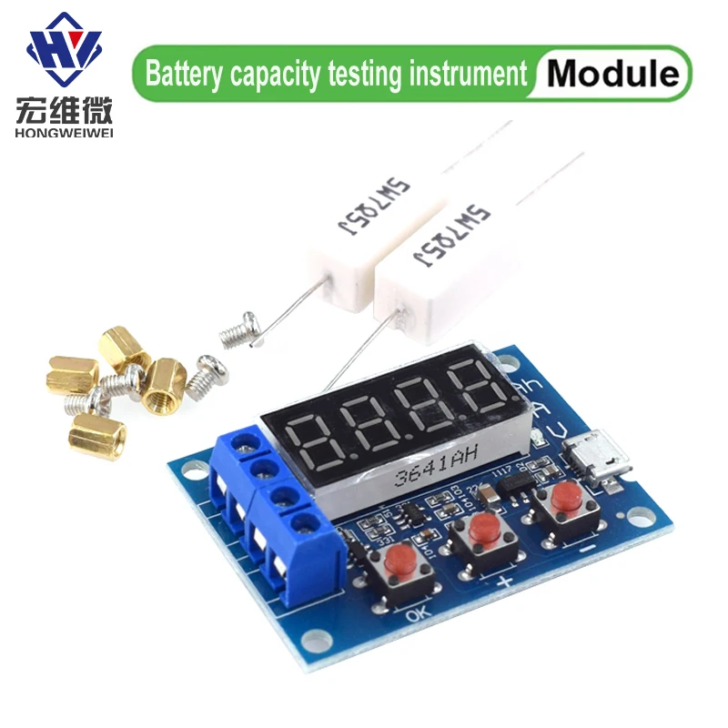 Probador de capacidad de batería de litio de iones de litio 1,2 v 12v 18650 ZB2L3 + medidor de capacidad de batería de plomo-ácido de resistencia probador de descarga