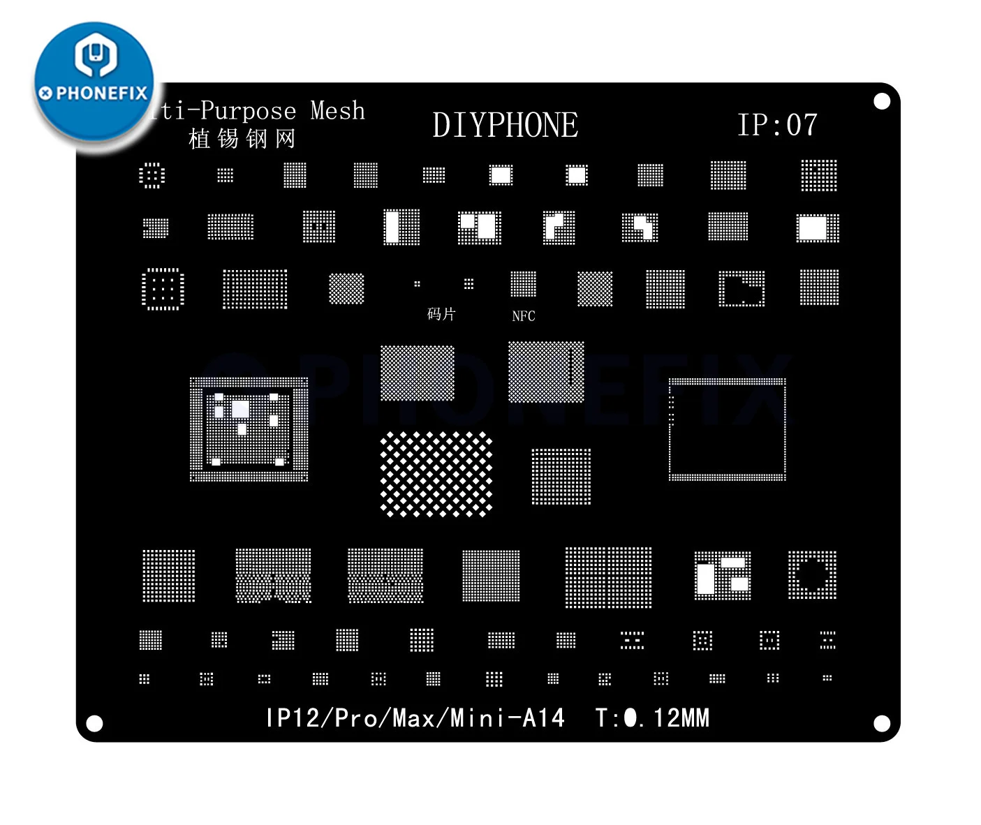 QianLi BGA Reballing Stencil Kit Cho iPhone 14 13 11 12 Pro MAX XS XR X 8P 8 7P 7 6S 6 Thép CPU Chip IC Tín Hàn Lưới