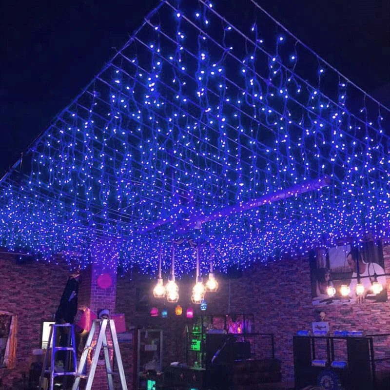 Neue Jahr 2025 4 M * 0,6 M Weihnachten Girlande Led Eiszapfen Vorhang Lichter Außen Fee String Licht Hochzeit party Dekorationen