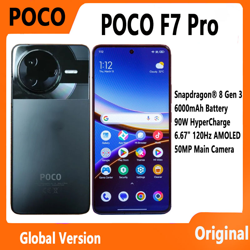 POCO F7 Pro Versão Global Smartphone NFC Snapdragon®8 Gen 3 6000mAh 6,67 "Display AMOLED 2K 90W HyperCharge 5G
