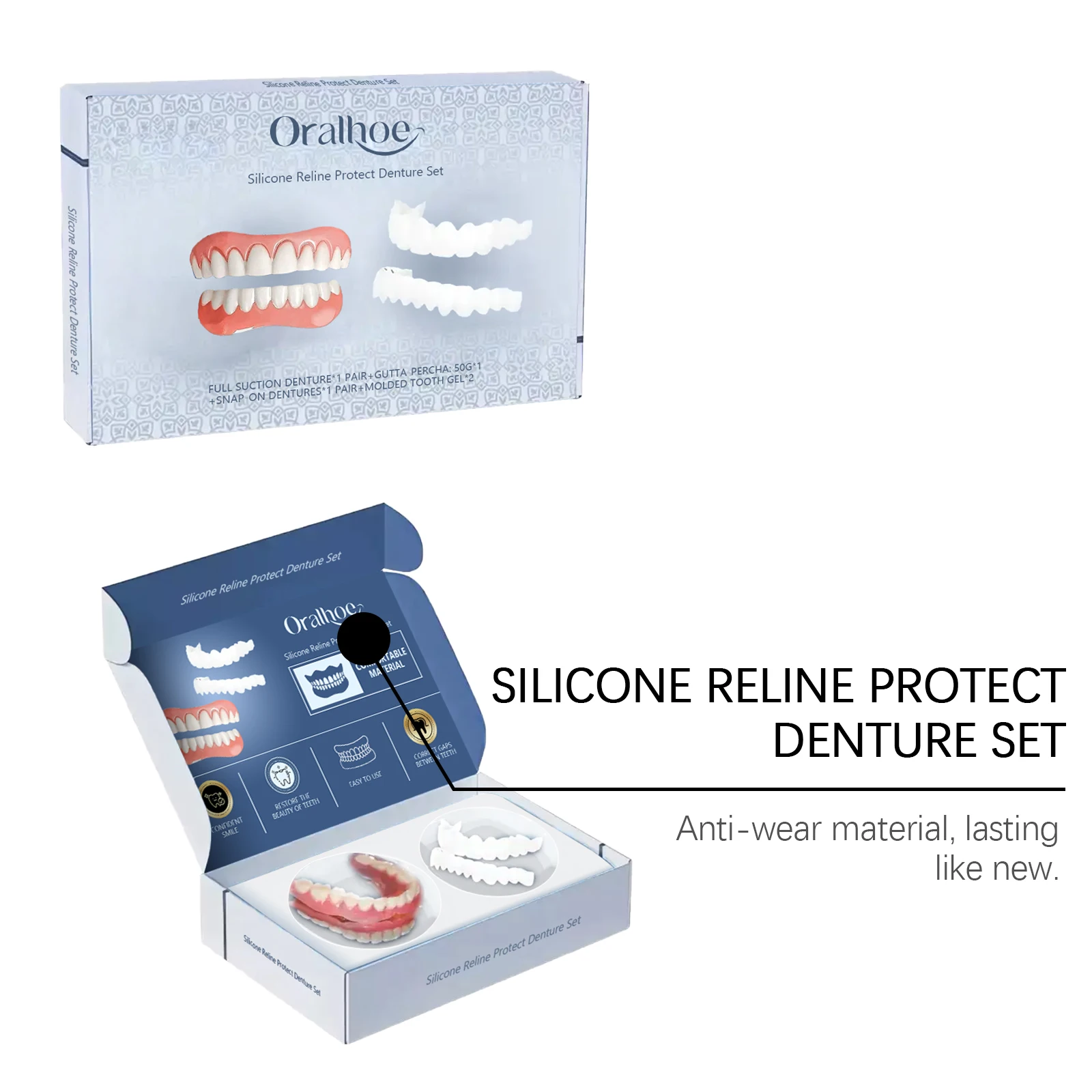 3D Adjustable False Teeth Kit - Hypoallergenic Cosmetic Dentures for Instant Smile Correction & Daily Comfort