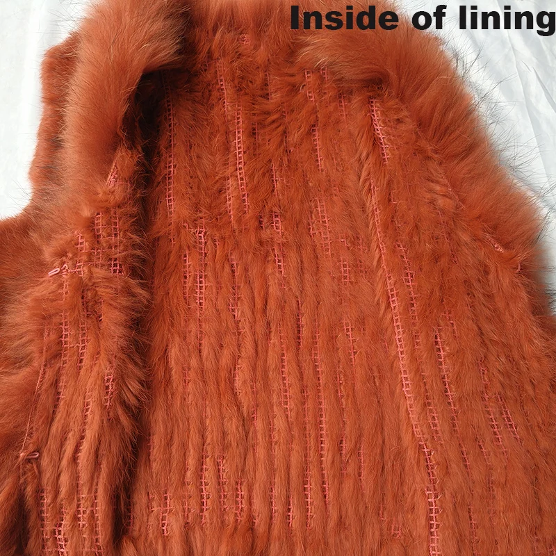 2025 herbst Gestrickte Echt Kaninchen Fell Weste Frauen Warme Winter Echten Pelz Gilets Weibliche Causual Echtes Pelz Weste