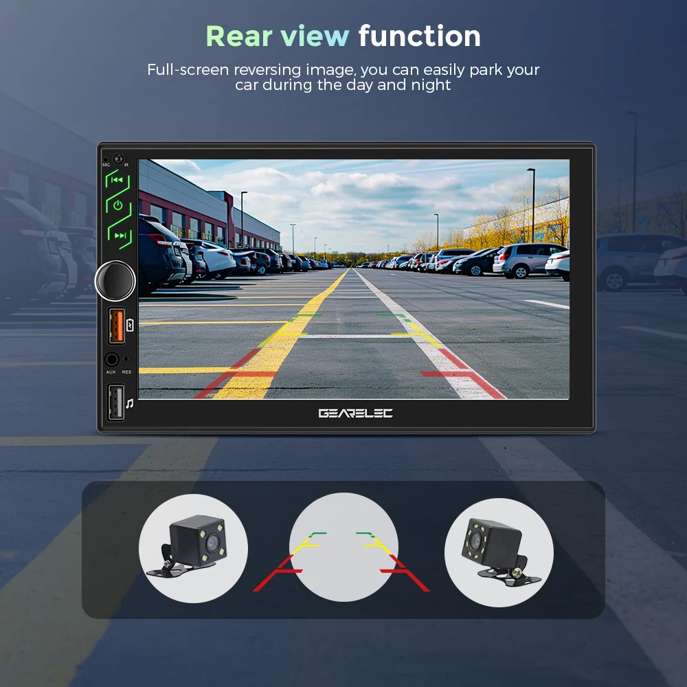 7-Zoll-Autoradio 2 Din Android 13 Carplay Android Auto Universal Auto Multimedia Player Autoradio HD Touchscreen FM Bluetooth