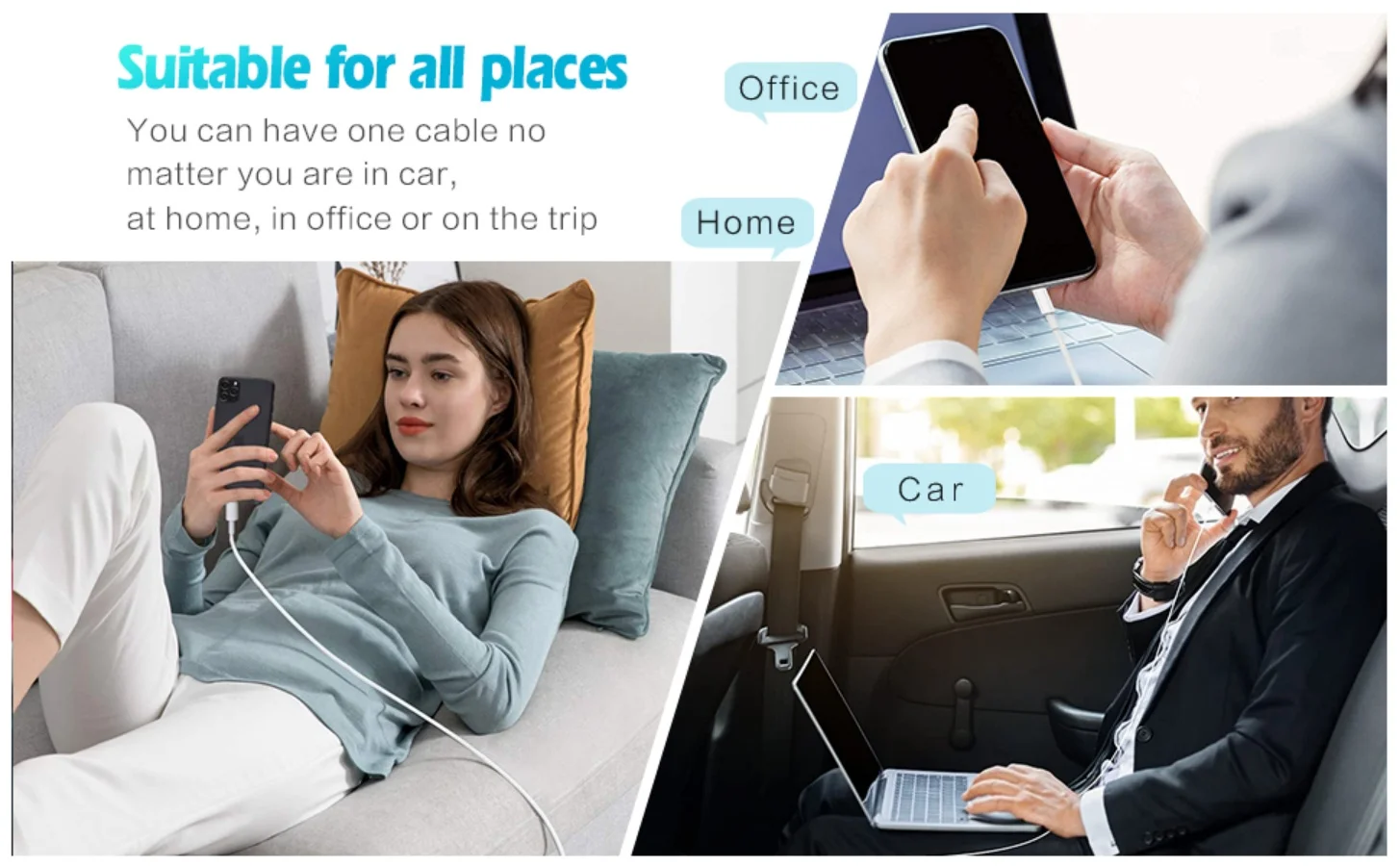 2-5 個は車載用の Carplay データケーブル、USB C to Lightning データケーブルに適しており、iPhone 14/13/12/11 Pro Max と互換性があります。