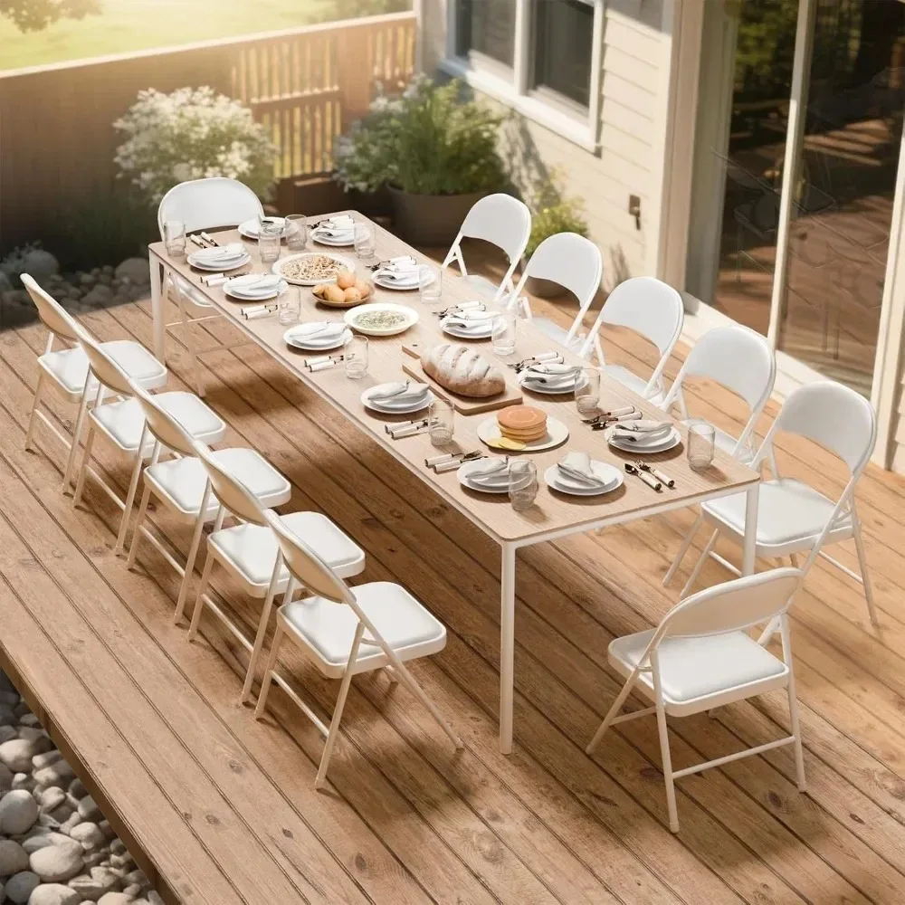 Luxury-Style 30 Pack Folding Chairs with Padded Cushion and Back for Outside Portable Stackable Commercial Foldable Chairs