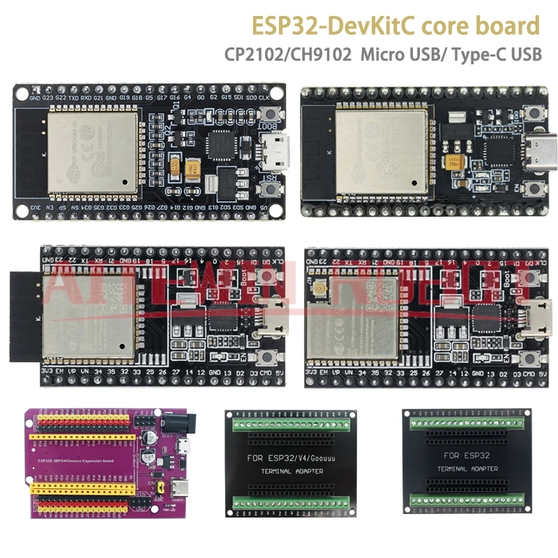 Placa central de ESP32-DevKitC, placa de desarrollo ESP32 de 38 pines, WIFI + Bluetooth, compatible con IoT NodeMCU-32 ESP32-WROOM-32D ESP32-WROOM-32U