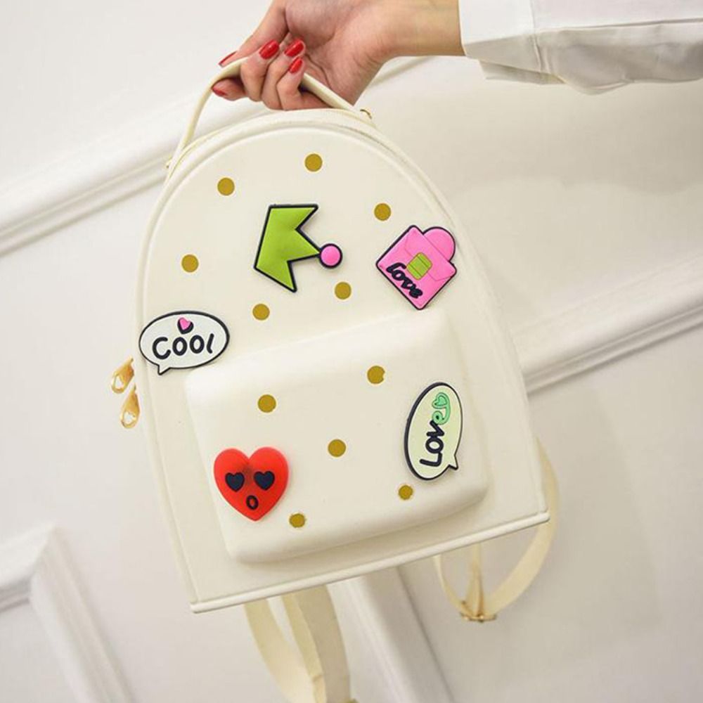 Stationery Adjustable Straps Silicone Backpack Waterproof Soft Kids Schoolbags Zippered Durable Kindergarten Knapsack Ladies