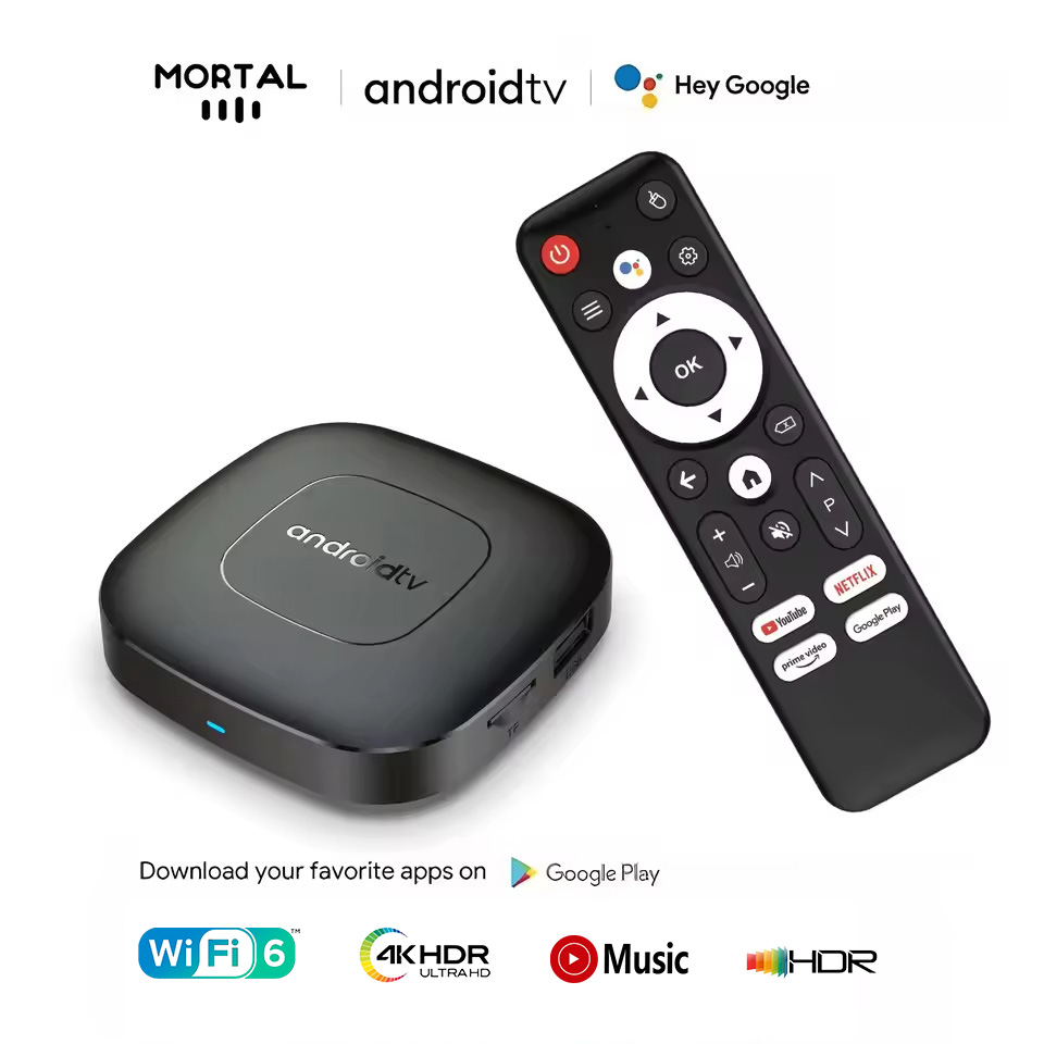 Global Version Mortal T1 Smart Streaming Media Player TV Box Bluetooth Google Assistant Android13 AllwinnerH313 2.4G&5G Wifi 4K