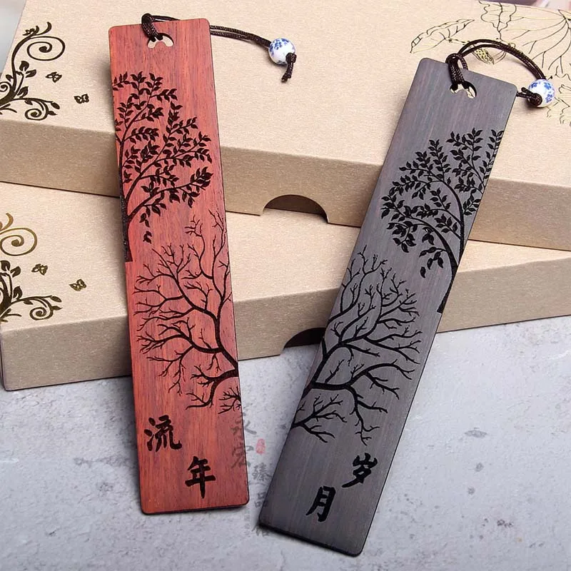 สไตล์จีนไม้บุ๊คมาร์ค Retro แกะสลัก Mahogany Book Mark สํานักงานนักเรียนเขียนอุปกรณ์โรงเรียนเครื่องเขียนเด็กอุปกรณ์เสริม