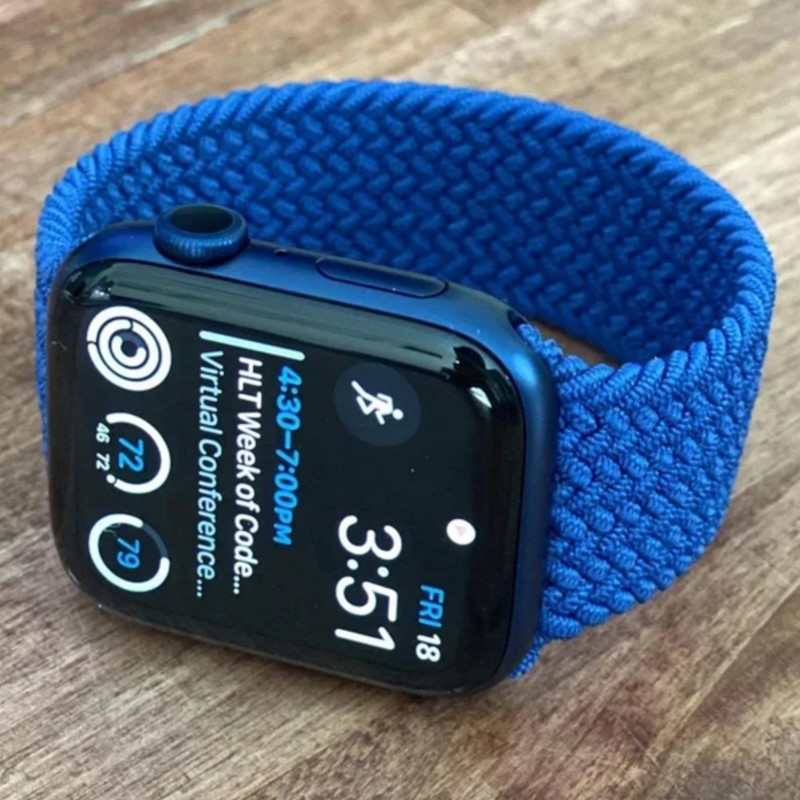 Плетеный ремешок Solo для Apple Watch Band 44 мм, 40 мм, 45 мм, 49 мм, 41 мм, нейлоновый браслет Correa iWatch series 9 8 7 6 5 SE Ultra2 3 10 11