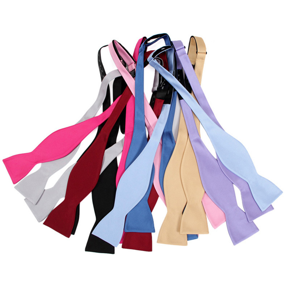 บุรุษผ้าไหมซาตินปรับ Bowties Bow Tie สีทึบ Vintage Bowtie ผู้ชายคลาสสิกธุรกิจงานแต่งงาน Ties Bowknot ของขวัญ