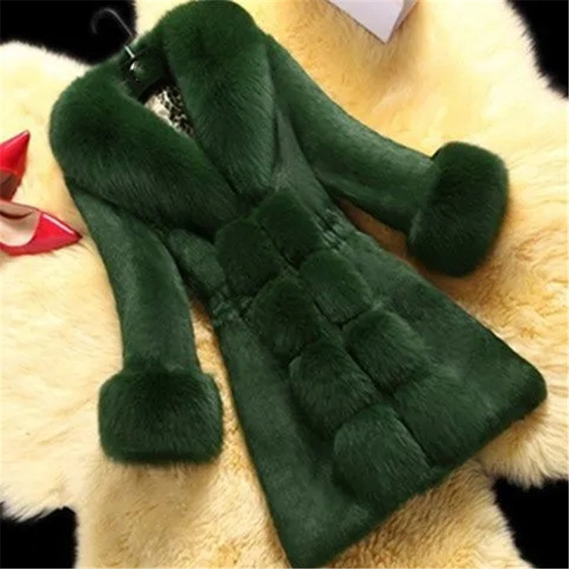 Vintage 2024 nouveau automne hiver femme mi-long polaire pardessus fausse fourrure col de fourrure de renard manteau de fourrure de vison épaissir élégant 408