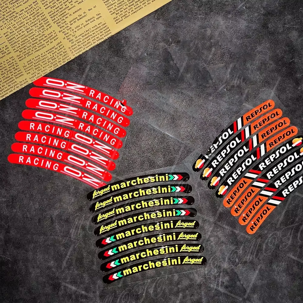 3D гелевая наклейка на ступицу колеса мотоцикла, светоотражающая лента в полоску обода для REPSOL Benelli GSXR Ducati Marchesini OZ