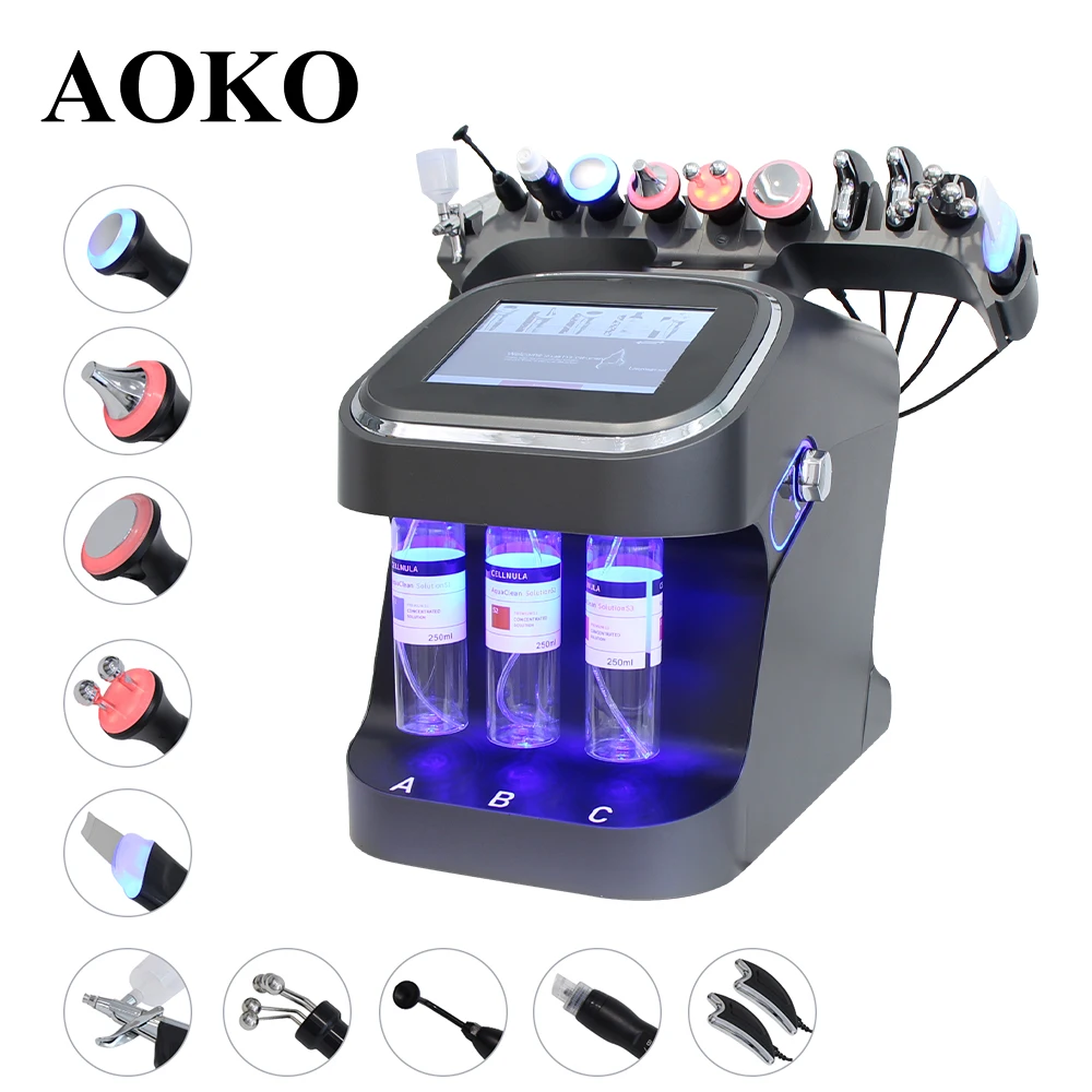 AOKO Aktualisierte 10-in-1-Blasen, Hautpflege, Gesichtsspa, Wasserstoffreinigung, Gesichtsreinigung, professionelle Schönheitsmaschinen