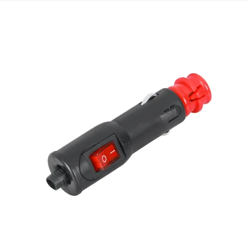 Cigarette lighter socket male plug with LED switch for car and truck with fuse 10A 12V-24V Universal