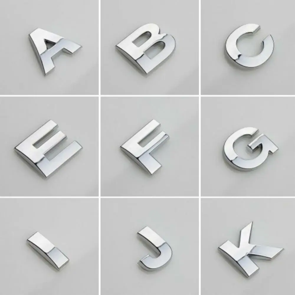 Pegatina autoadhesiva con letras y números para coche, insignia para coche, decoración con emblema, resistente al agua, calcomanía para parachoques de alta adherencia