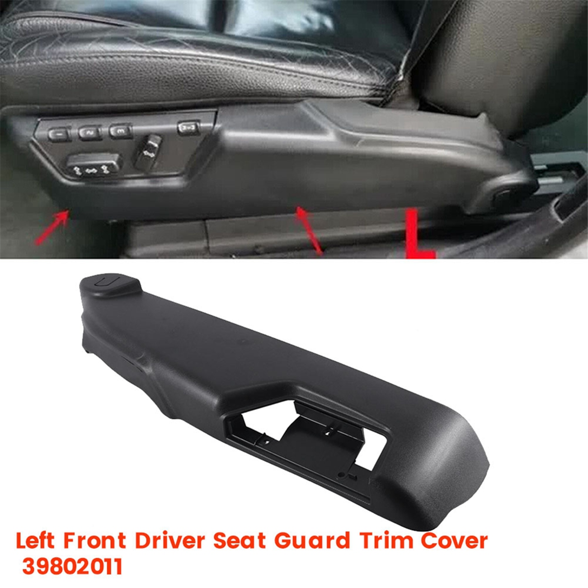 Capa de acabamento do assento elétrico do lado do motorista dianteiro esquerdo 39802011 /12 para Volvo XC90 S60 XC70 S80 V70 05-14 Painel de proteção externa do assento-B