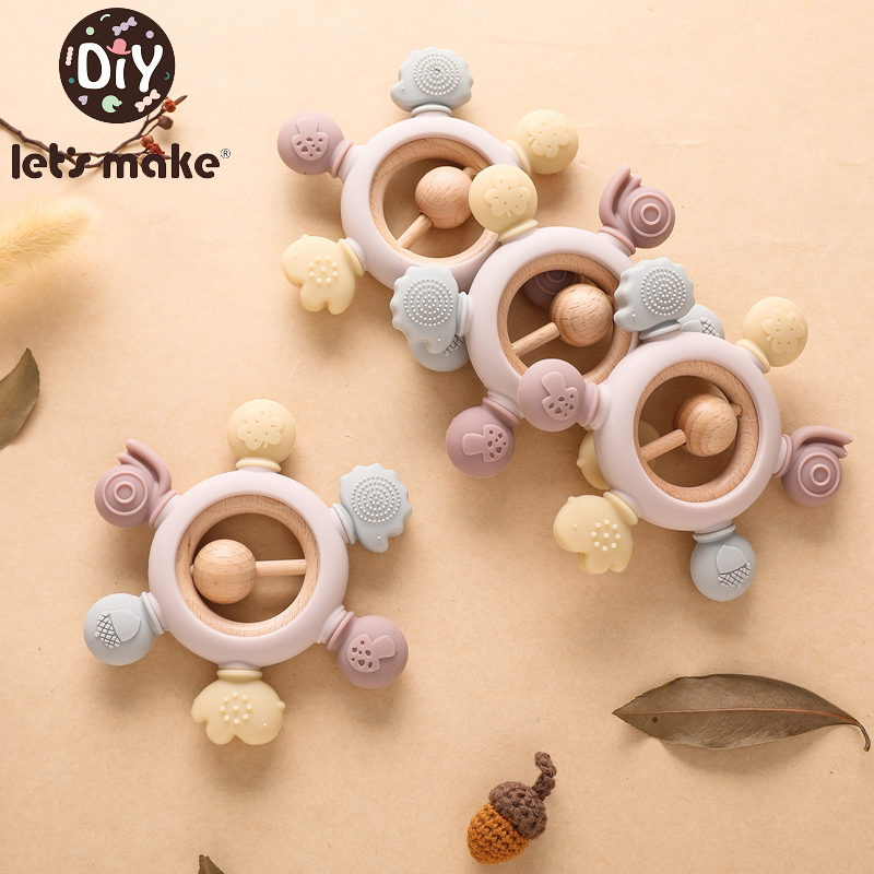 Lassen sie Machen 1PC Silikon Beißring Baby Ruder Form Holz Beißring Ring Kind Geschenk BPA FREI Silikon Kinder Waren kind Zahnen Spielzeug