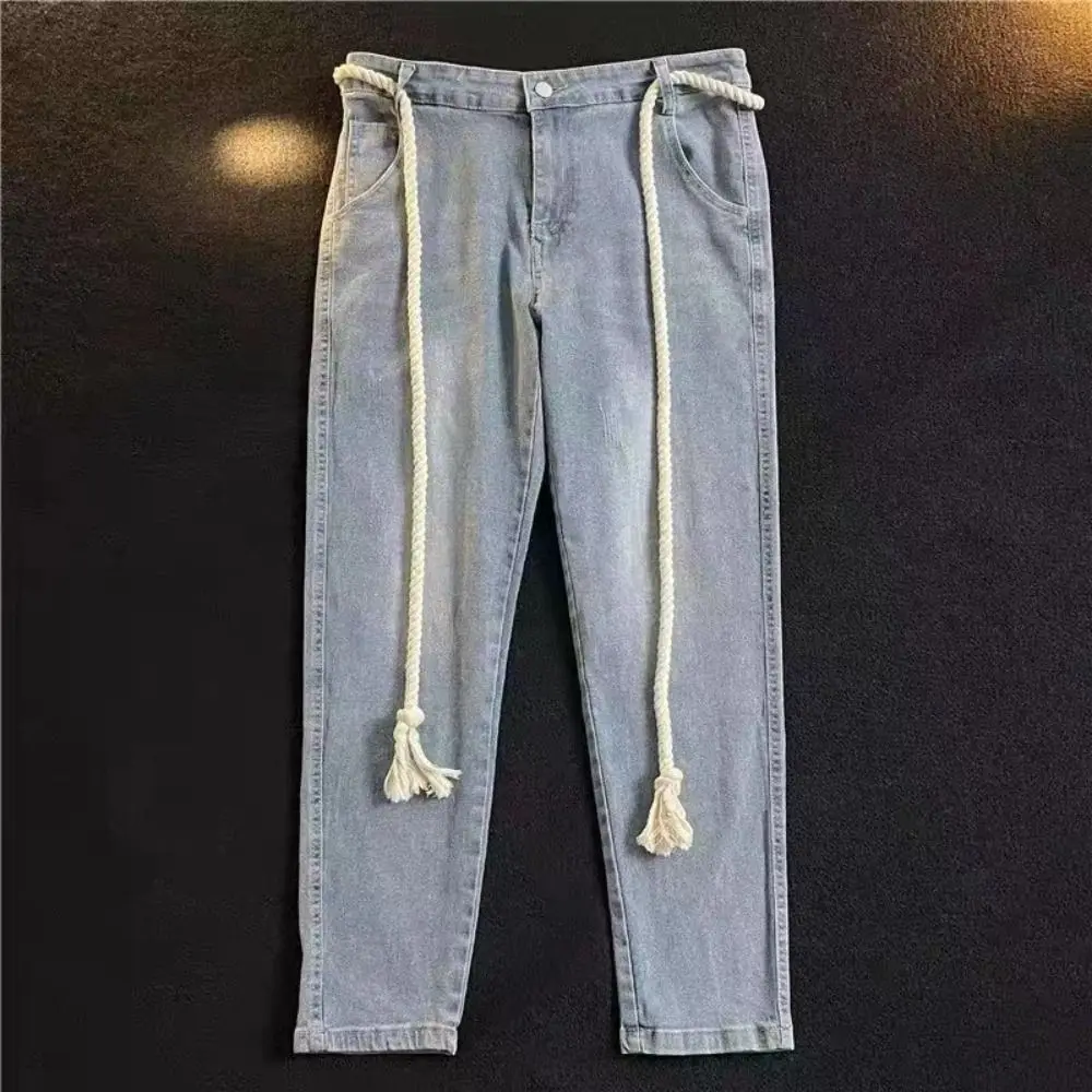 Cinto de corda grosso retrô para homens e mulheres, cinto versátil, cinto de estudante, estilo Ins, versátil, Y2K, 1pc
