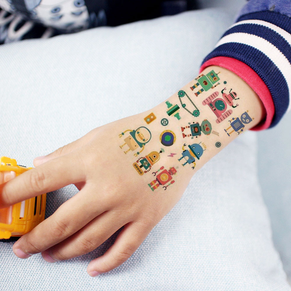 30 個一時的なタトゥー子供のためのユニコーンマーメイドカーフルーツ漫画タトゥーステッカー手ボディフェイクタトゥー防水