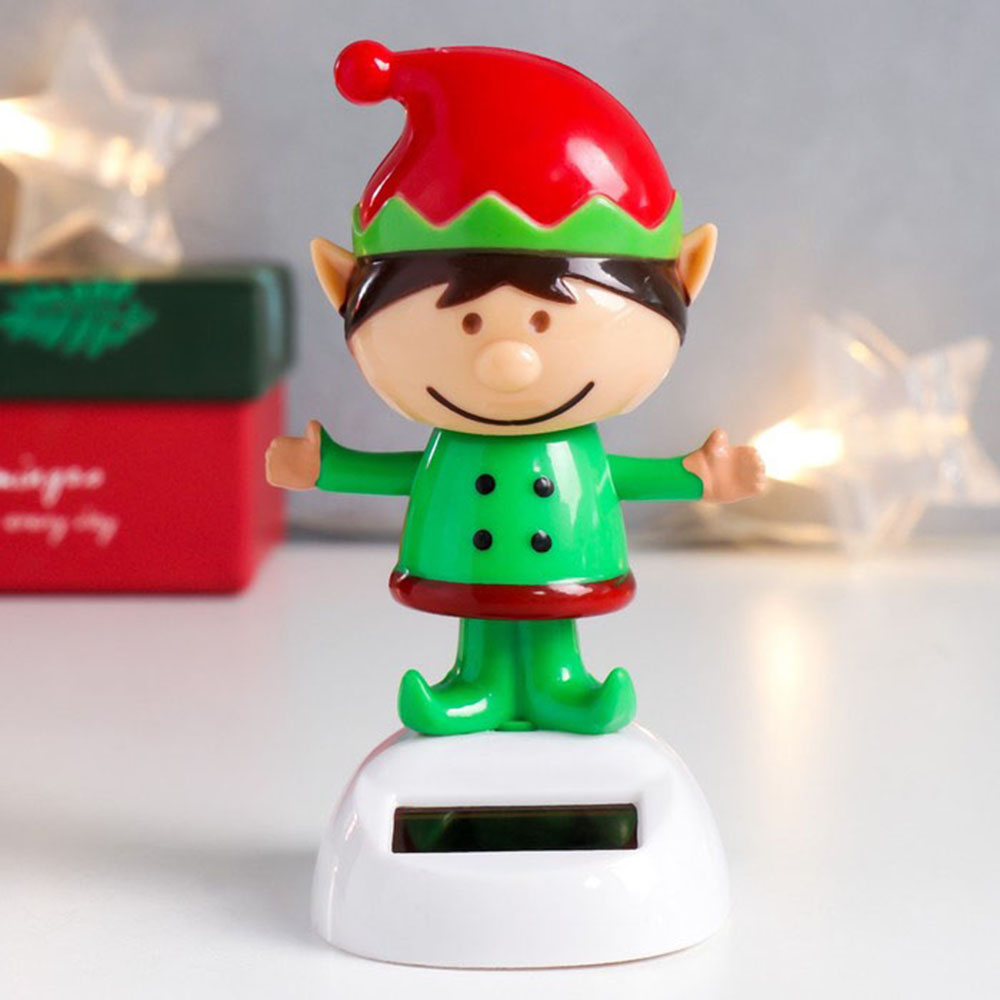 Dibujos animados solares de Navidad en el coche, trabajo manual ligero multifuncional para automóviles para fiesta