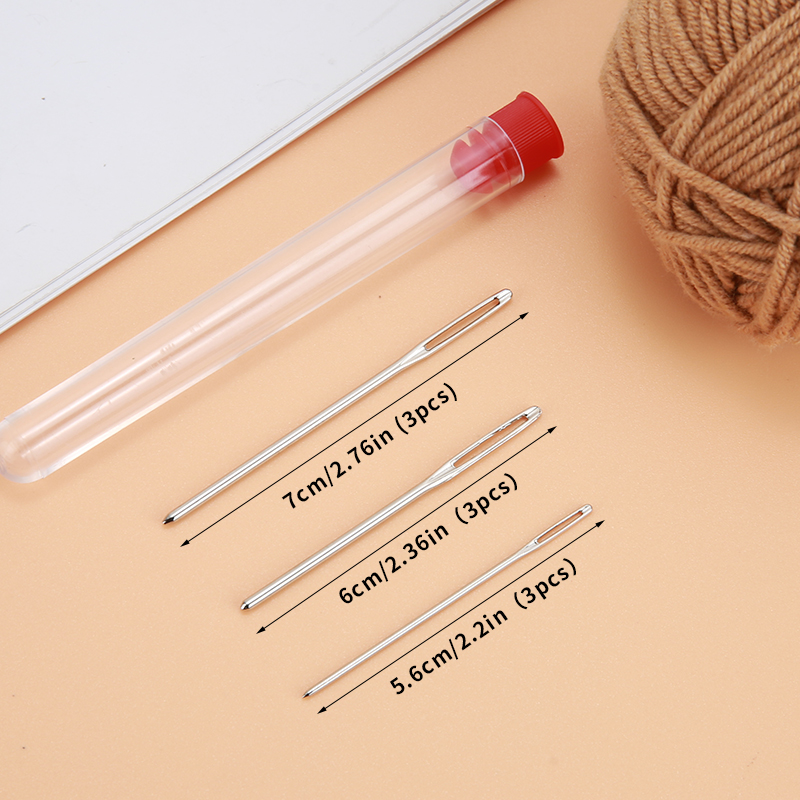 9 PCS Large Eye Blunt Sewing Needles Cross Stitch Knitting Needle Handmade Leather Embroidery Thread Needle Sewing Accessories