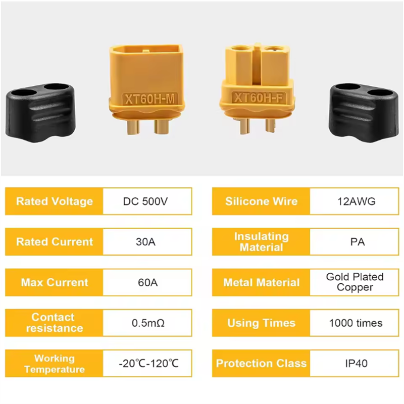 5/10 pares xt60h conector plug com bainha habitação fêmea/macho xt60 plug para rc lipo bateria carros drones avião