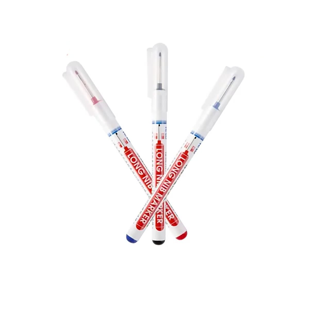 3 個/1 個ロングヘッドマーカー浴室木工装飾多目的深穴マーカーペン赤/黒/青/緑/白インク