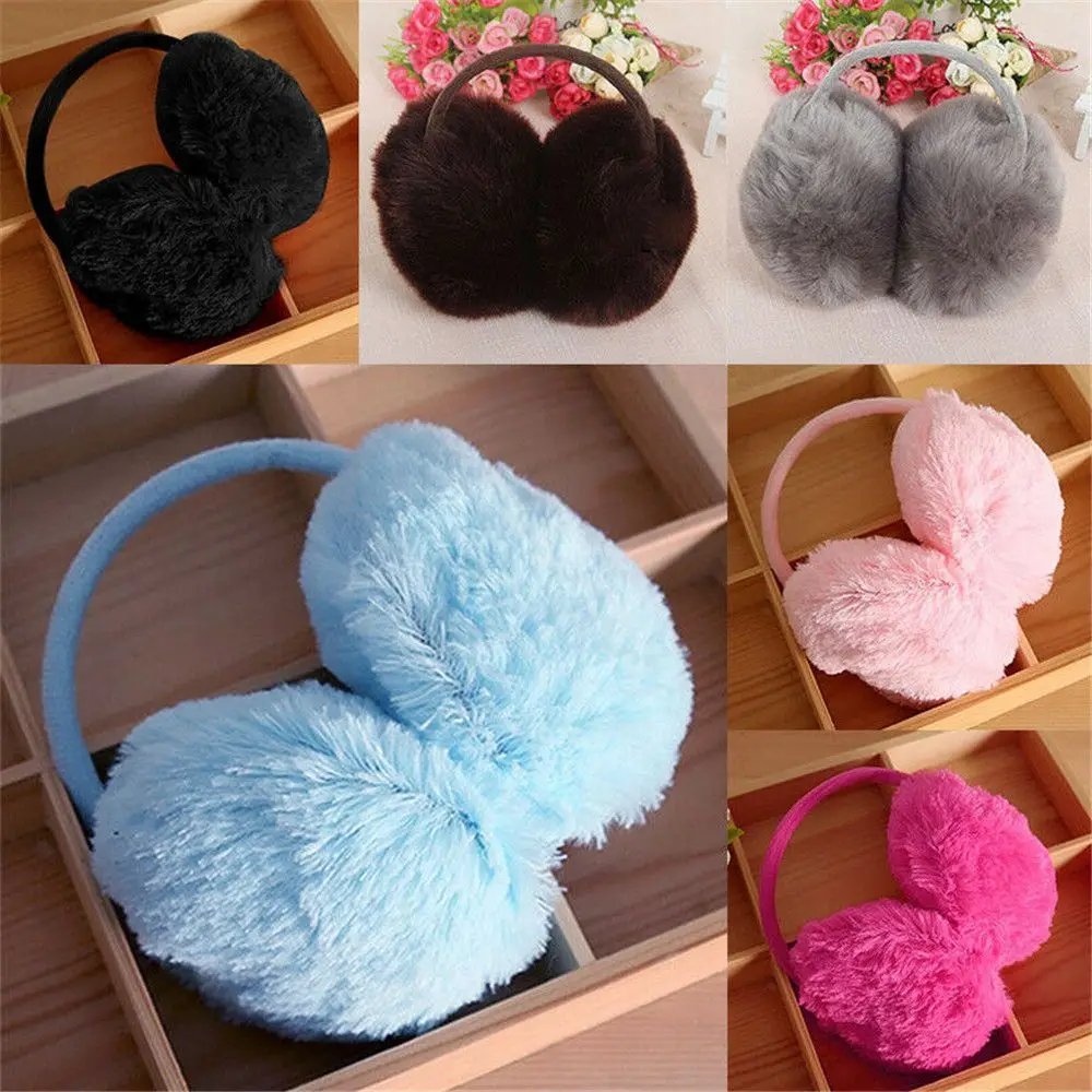 Orejeras suaves y cómodas para mujer, orejeras cálidas de felpa de Color sólido, a la moda, para Otoño e Invierno