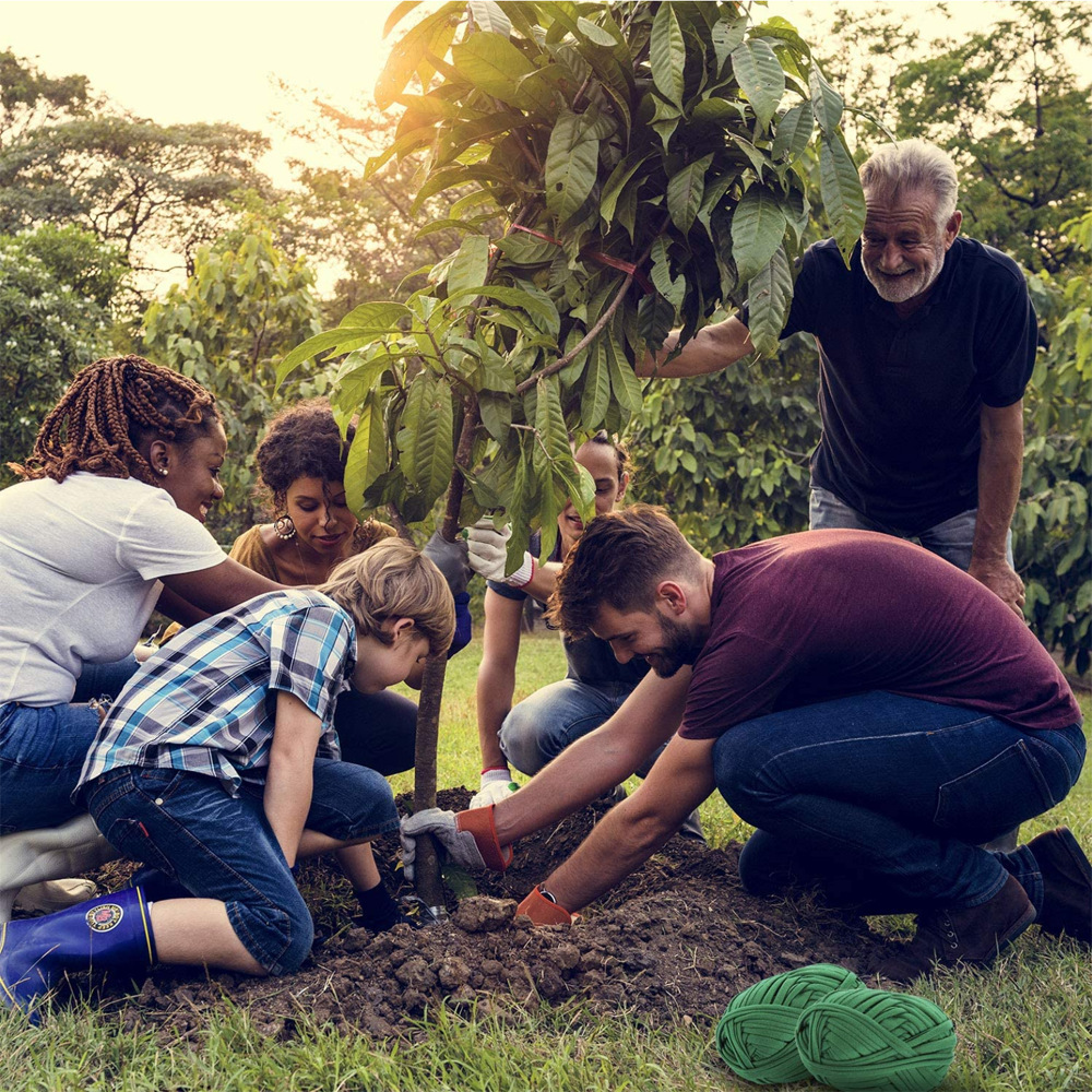 Corda de jardim verde ecológica, laços de tecido reutilizáveis, suporte de plantas para organização de cabos em casa e jardins, 1 peça