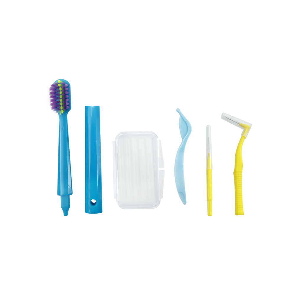 Oral Portable Toothbrush Orthodontic Set with Interdental Brush Toothbrush Teeth Cleaning Kits For Braces Gum Irritation Case