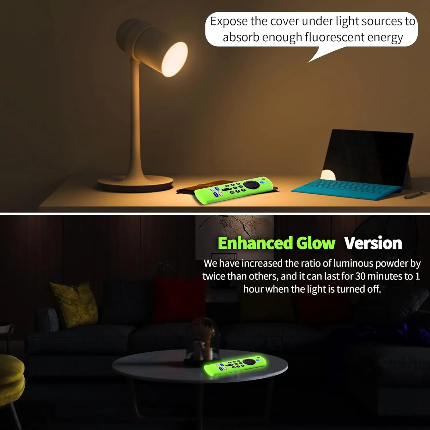 Silicone Protective Cover for Fire Stick 4K MAX/3rd Gen Fire TV Remote Glow-in-the-Dark Anti-Drop Dustproof Case