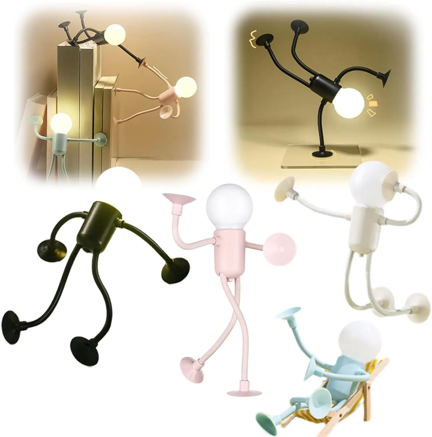 Lámpara de escritorio con batería y botón de luz nocturna deportiva divertida con forma cambiable para dormitorio, baño, pasillo, cocina, decoraciones navideñas