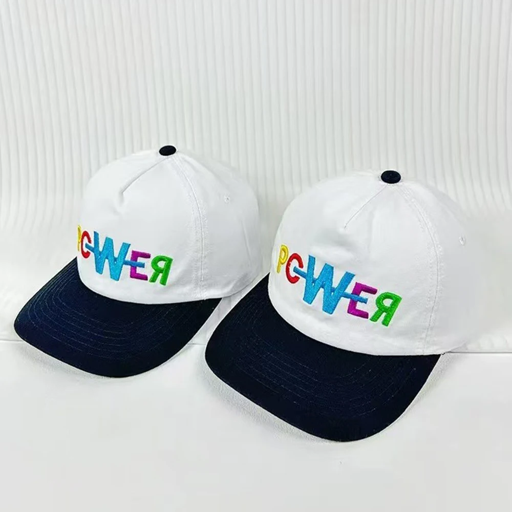 印刷された野球帽,bigbang Kpop G-DRAGON-POWER,文字が刺繍されたキャンバス,ファッショナブルなピークキャップ,男の子と女の子へのギフト