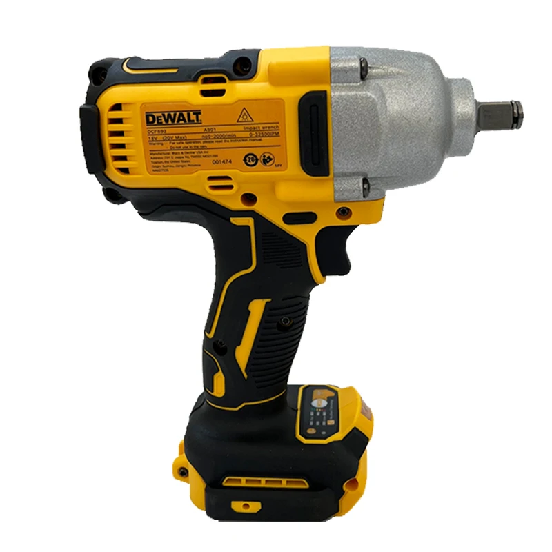 Dewalt DCF892 812N.m Llave eléctrica sin escobillas, controlador de impacto inalámbrico de 1/2 pulgadas, herramientas eléctricas de reparación de automóviles de tres velocidades de alto par