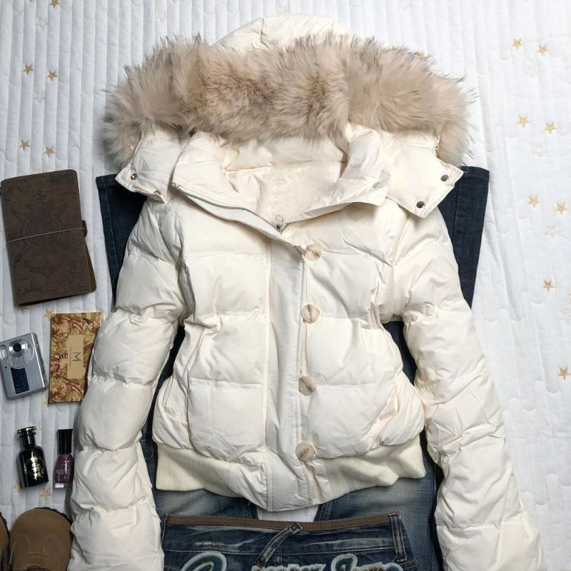 Amerikanischen retro pelz kragen warme einfarbig frauen mit kapuze baumwolle mantel ins winter lose beiläufige dünne baumwolle mantel jacken