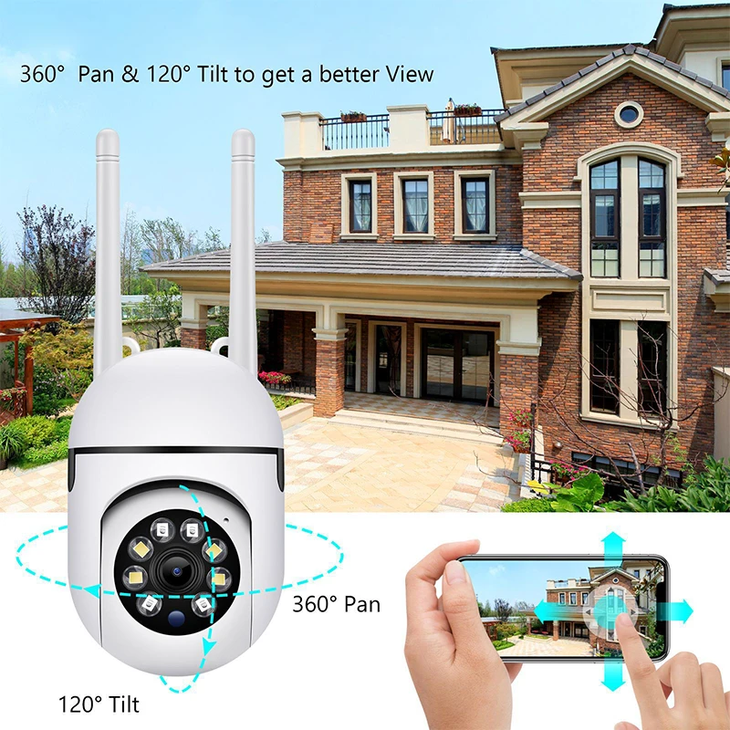 2MP Drahtlose Sicherheitsüberwachung PTZ Kamera Wifi IP Outdoor 5X Zoom Kameras AI Human Tracking Zwei-wege Audio HD Nacht Farbe Cam