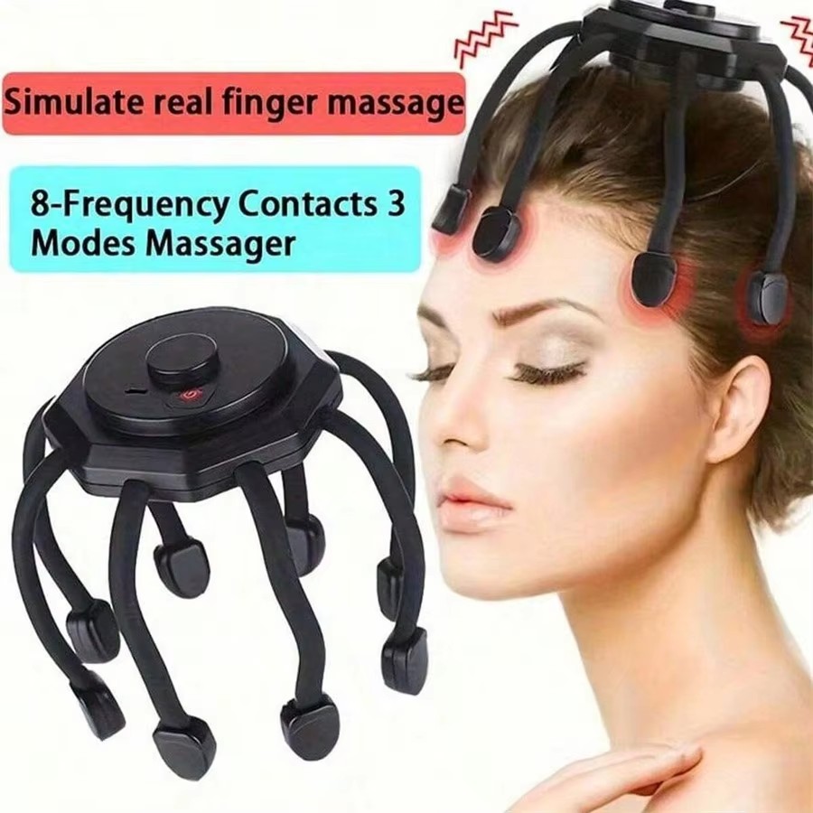 Intelligentes elektrisches Oktopus-Kopfmassagegerät, Seelextraktion, zum Kratzen von Meridian, Baggerarbeiten, Kopfhautmassage und Entspannungswerkzeug