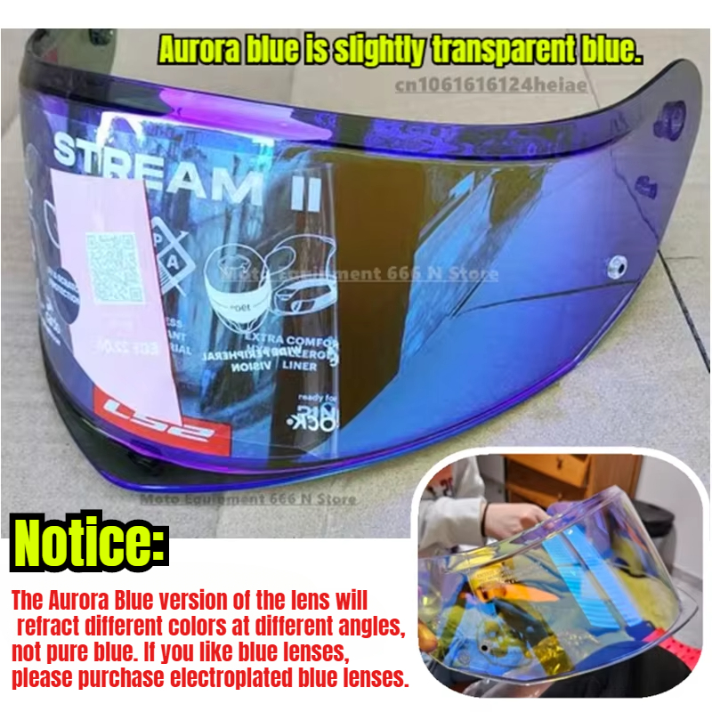 LS2 ff808 lente para casco de motocicleta viseras de Color lente plateada pegatina antiniebla accesorios para casco
