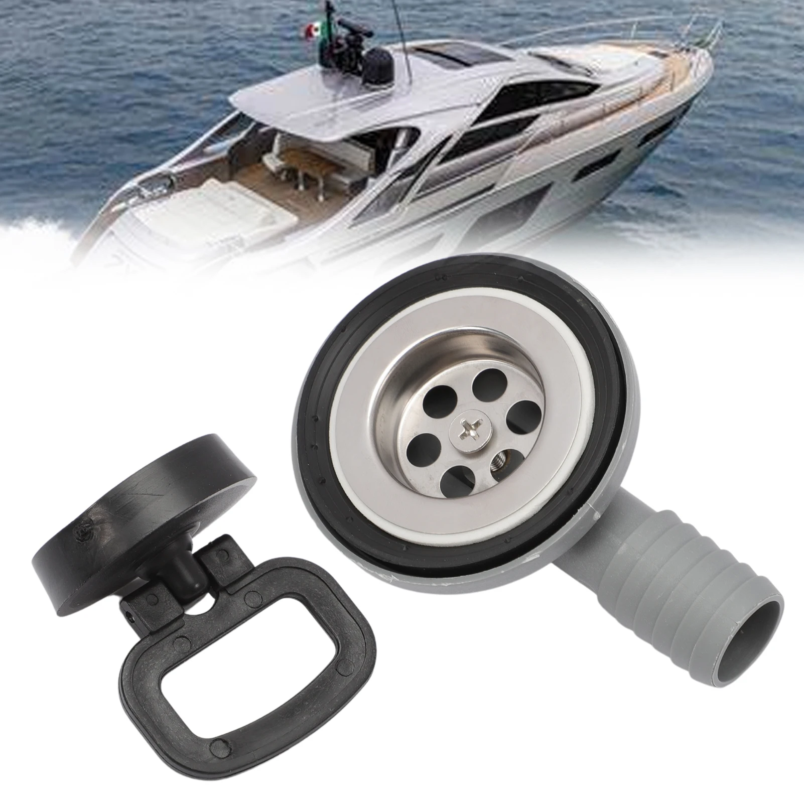 Drainage Pipe Joint 50 mm Aperture Stainless Boat Deck Floor Drain 90 Degree Marine Drain Scuppers