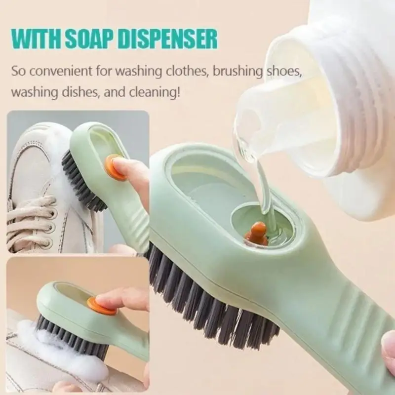 Cepillo de zapatos de descarga de líquido automático, limpieza profunda multifunción, cerdas suaves para el hogar, lavandería, cepillo de limpieza de cocina