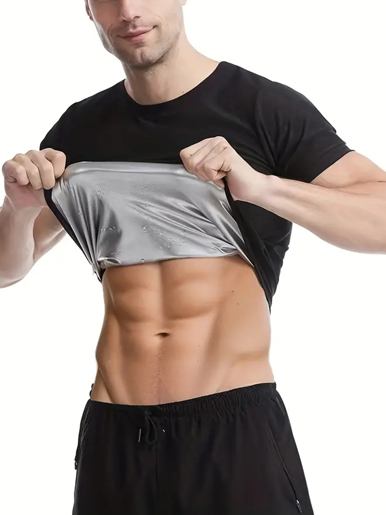 Camisa de terno de sauna masculina-colete de compressão de suor com captura de calor, top modelador, exercício de ginástica versátil modelador de cintura