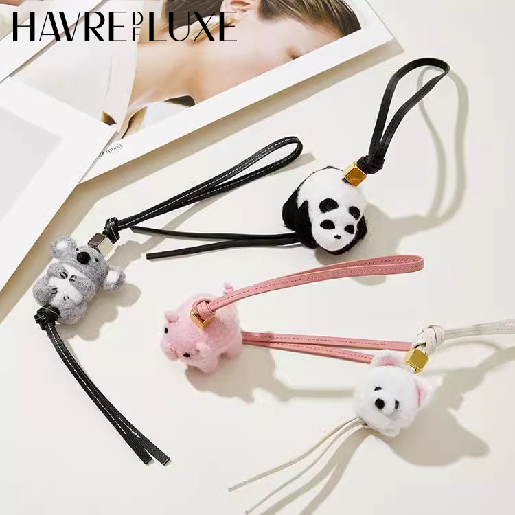 ロープバッグチャームフェルト動物ペンダント手作りシープスキンかわいい車のキーチェーン DIY 装飾チャームカワウソアシカパンダペンダント