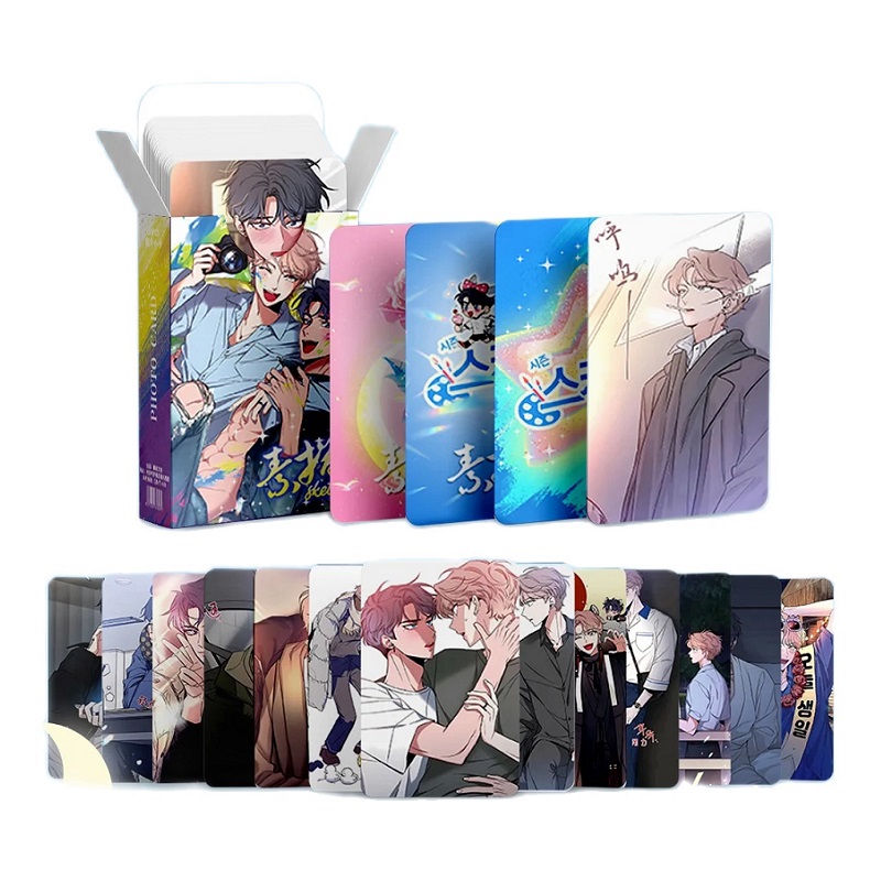 55 ピース/セット韓国漫画レーザーロモカード Lee Joobin、Choi Ilkyung 漫画のキャラクター HD フォトカードコスプレギフト