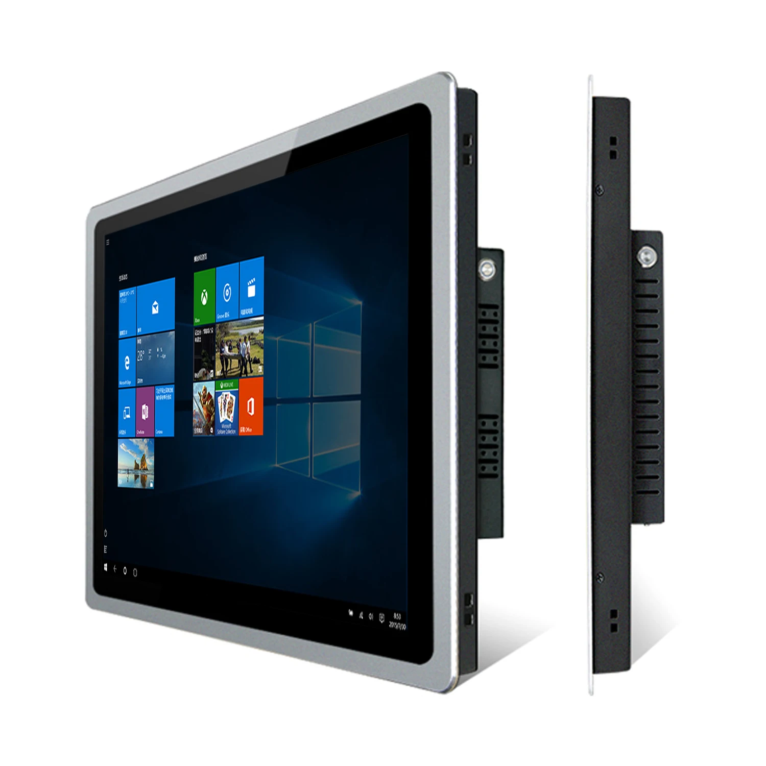 Computadora táctil industrial de 10, 12 y 15 pulgadas, pc todo en uno con panel de pantalla táctil capacitiva, wifi incorporado para win10 pro 1024*768